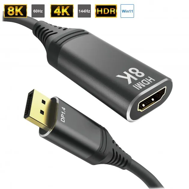 8K DP 1.4 to HDMI Converter (Aluminum Hood)