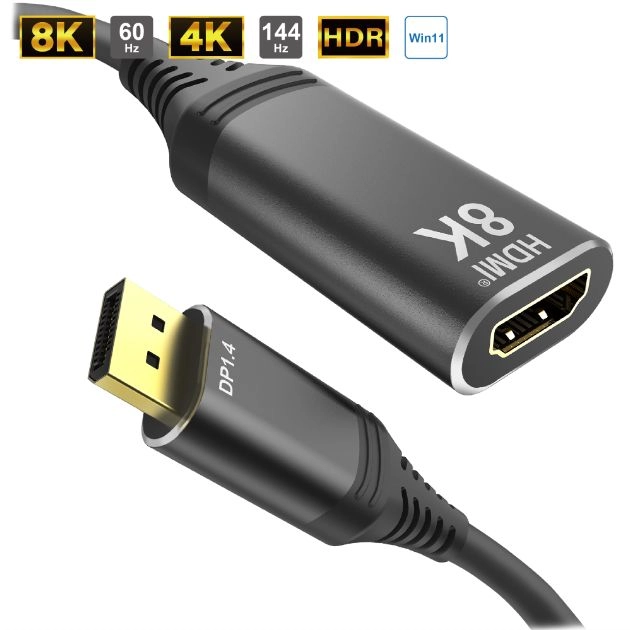8K DP 1.4 to HDMI<sup>®</sup> Converter (Aluminum Hood)