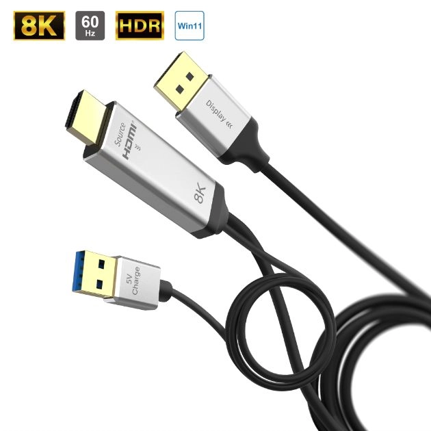 8K HDMI<sup>®</sup>  to DP Cable 1-3M