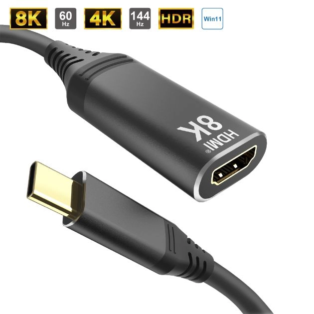 8K Type C to HDMI<sup>®</sup> Converter (Aluminum Hood)