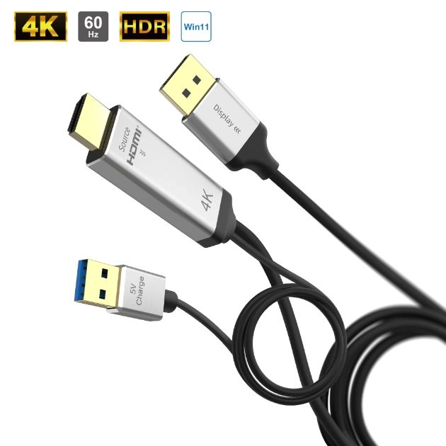 4K HDMI<sup>®</sup>  to DP Cable 1-3M