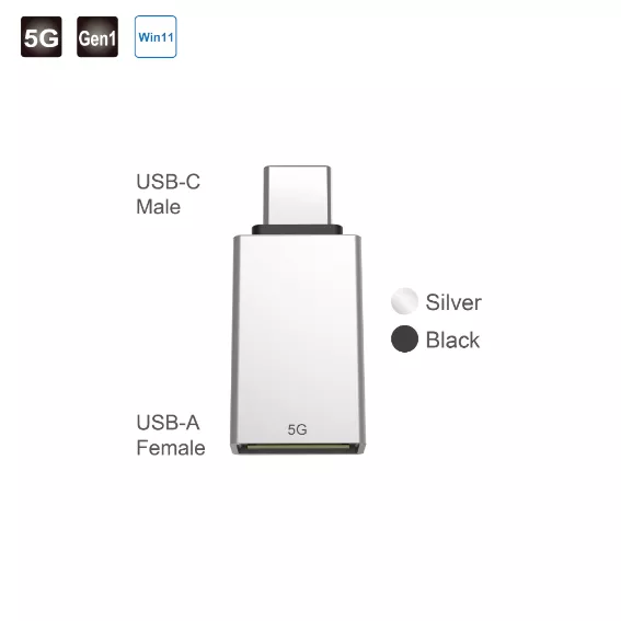 5G USB-A Female to  Type C Male Adapter