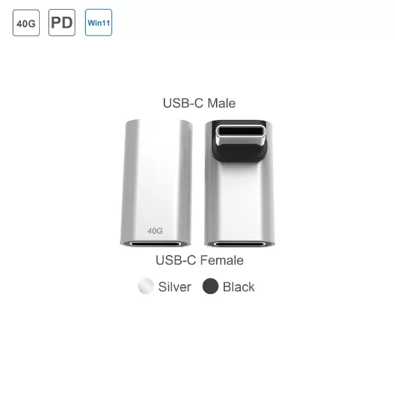 Vertical L-shaped Type C 40G Female to Male Adapter