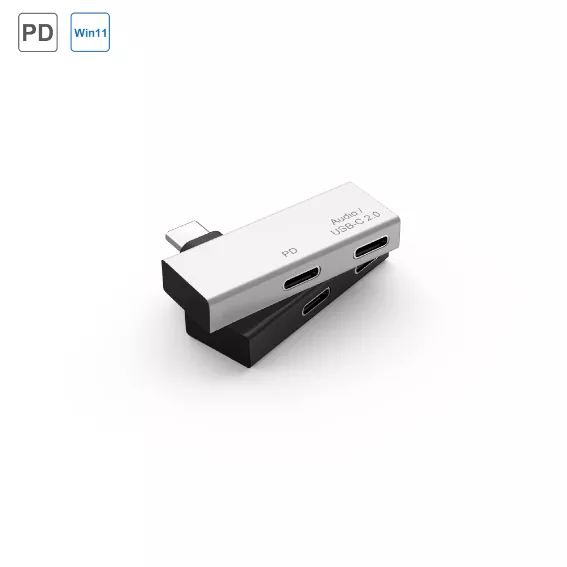 Type C 2 Port Adapter (PD & Type C Audio /  USB2.0)