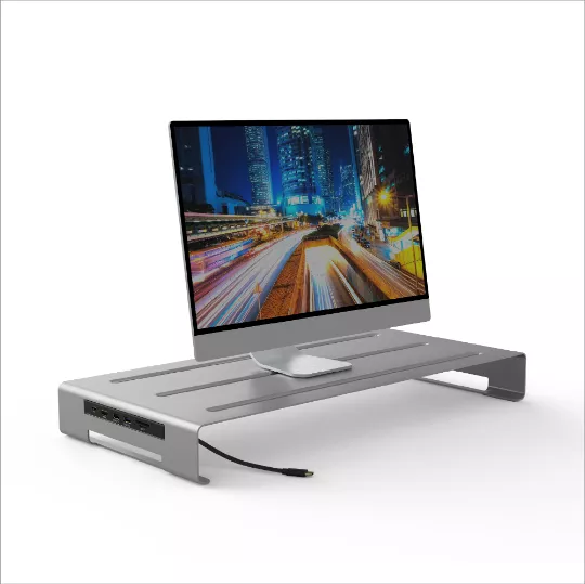 Aluminum Stand for Monitor / NB with  6 In 1 USB Hub 