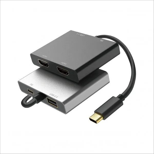 Type C to HDMI x 2 / USB 2.0 MST Splitter