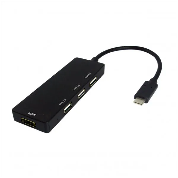 Type C to USB 2.0 x 3 + HDMI Converter