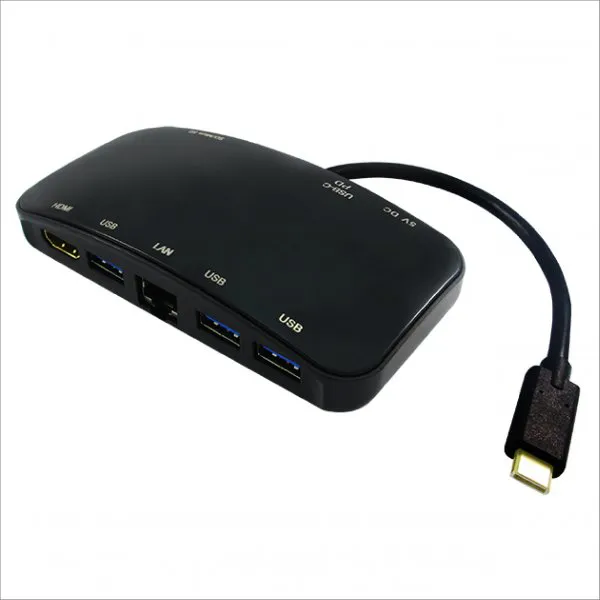 Type C to 4K HDMI / LAN / USB 3.0 3x Port Hub / SD / TF Card Docking