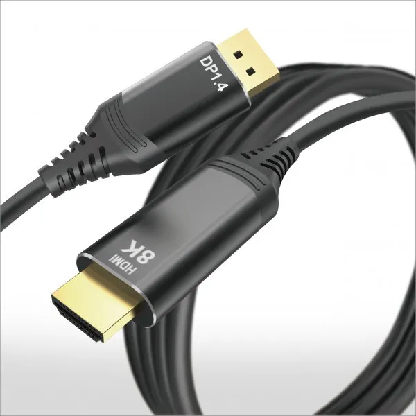 8K DP 1.4 to HDMI Cable 1-3M (Aluminum Hood)