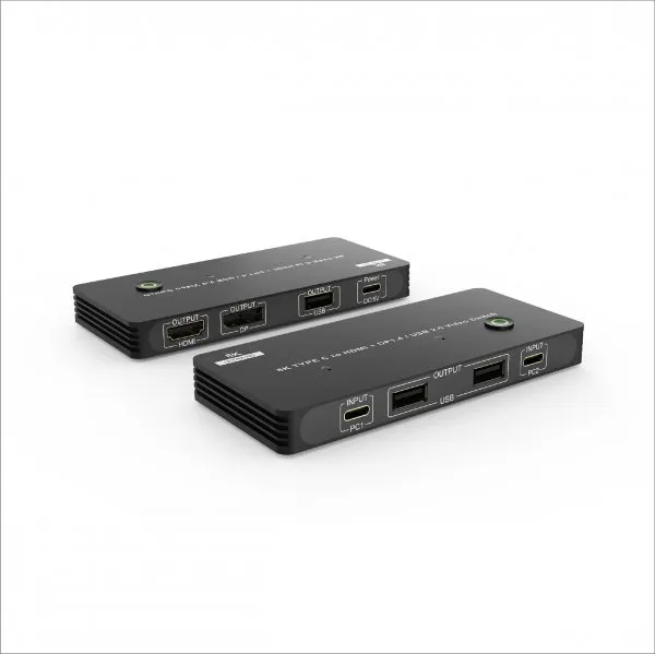 8K Type C to HDMI + DP1.4 / USB 2.0 Video Switch