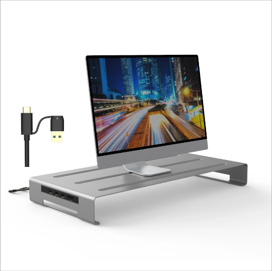 Aluminum Stand for Monitor / PC with 5 In 1 USB Hub